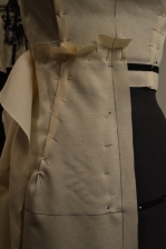 Skirt front. CF and HL match the dressform and dart is inserted.