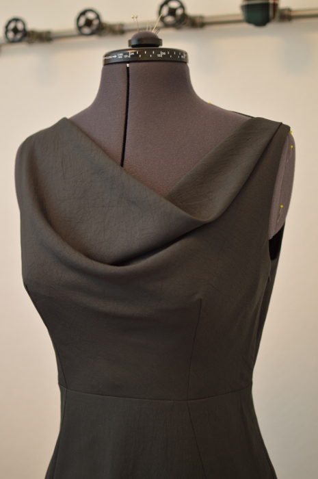 asymmetrical neckline dress